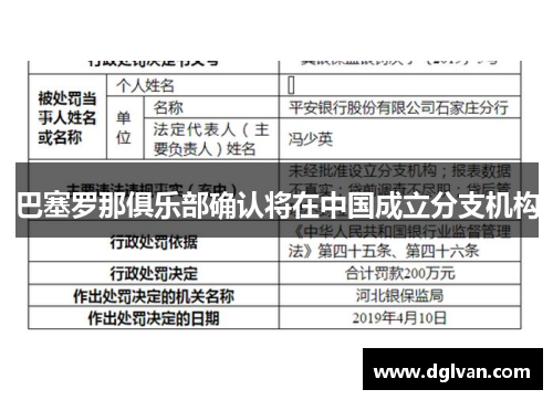 巴塞罗那俱乐部确认将在中国成立分支机构